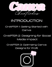 Load image into Gallery viewer, Canva Cheat codes:Guide to navigate Canva like pro to monetize watch you social media grow