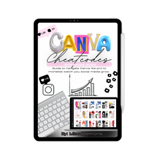 Load image into Gallery viewer, Canva Cheat codes:Guide to navigate Canva like pro to monetize watch you social media grow
